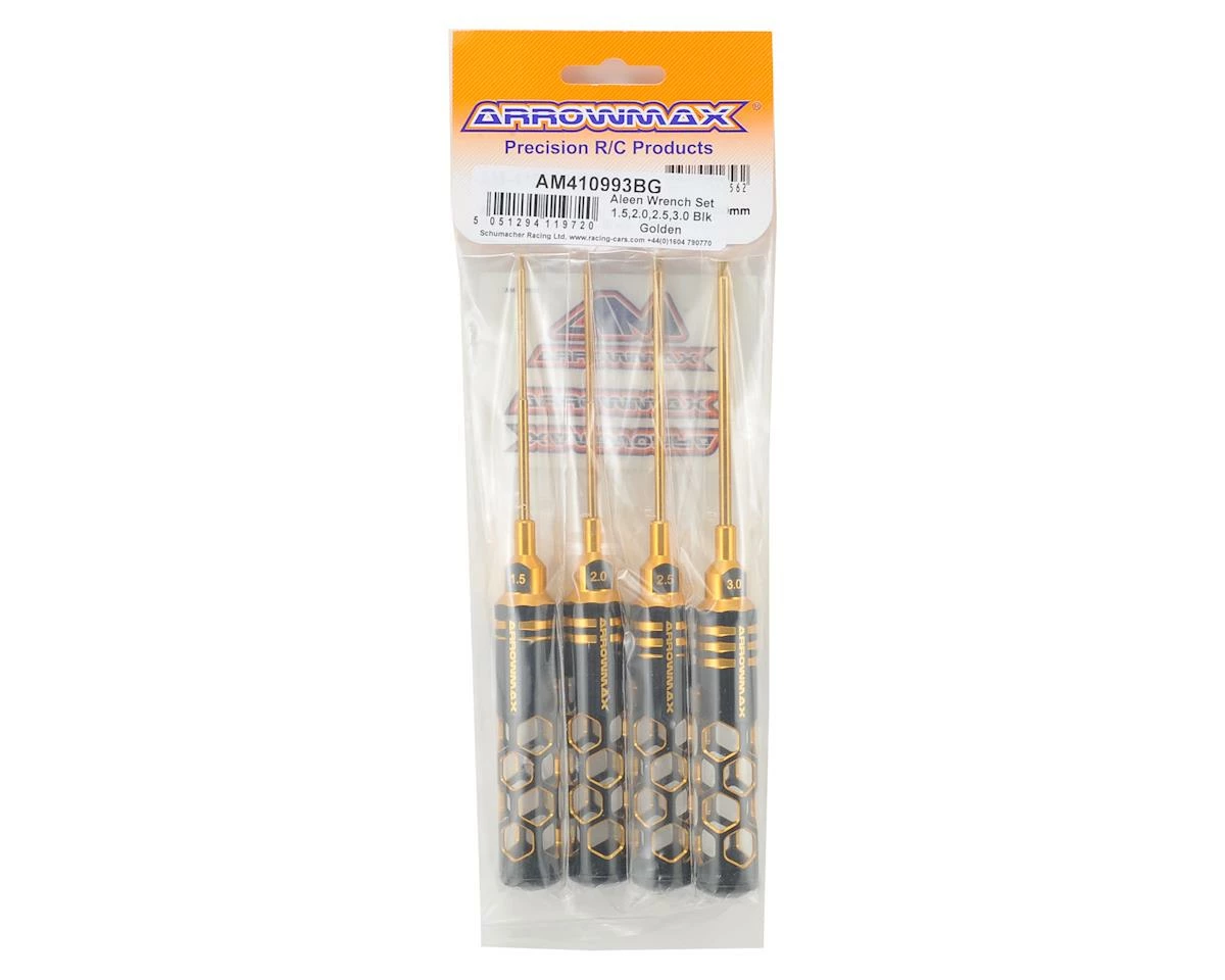 AM Arrowmax Black Golden Metric Allen Wrench Set (1.5, 2.0, 2.5 & 3.0mm) 2 AM Arrowmax Black Golden Metric Allen Wrench Set (1.5, 2.0, 2.5 & 3.0mm) - Image 2