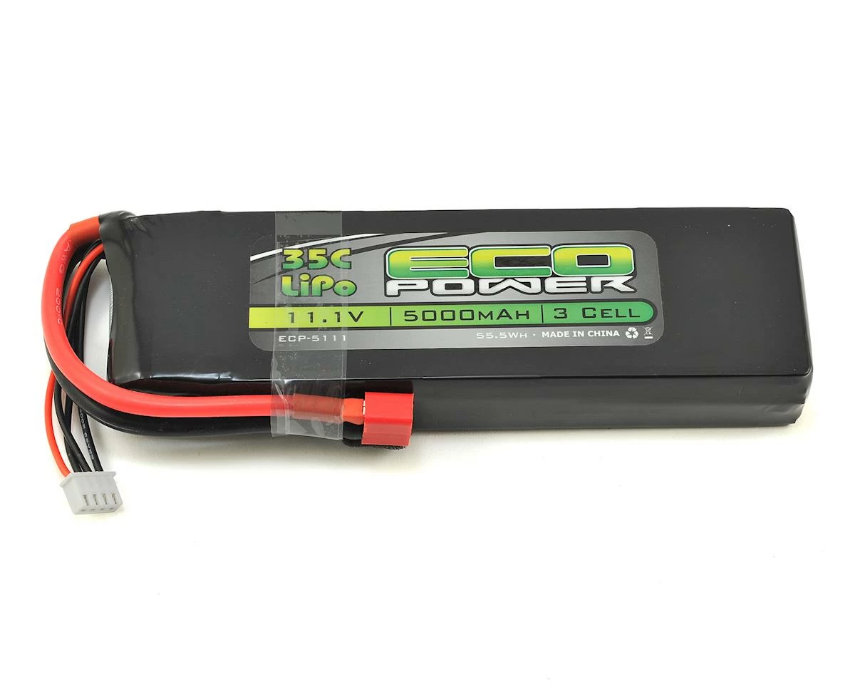 EcoPower "Electron" 3S LiPo 35C Battery (11.1V/5000mAh) w/T-Style Connector 1 EcoPower "Electron" 3S LiPo 35C Battery (11.1V/5000mAh) w/T-Style Connector
