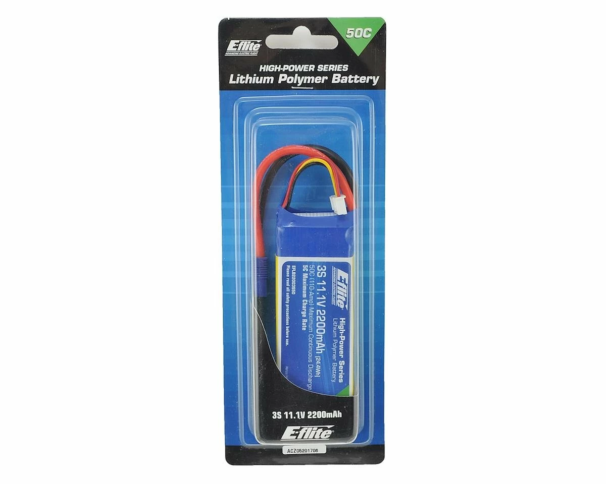 E-flite 3S LiPo Battery Pack 50C (11.1V/2200mAh) w/EC3 Connector 2 E-flite 3S LiPo Battery Pack 50C (11.1V/2200mAh) w/EC3 Connector - Image 2