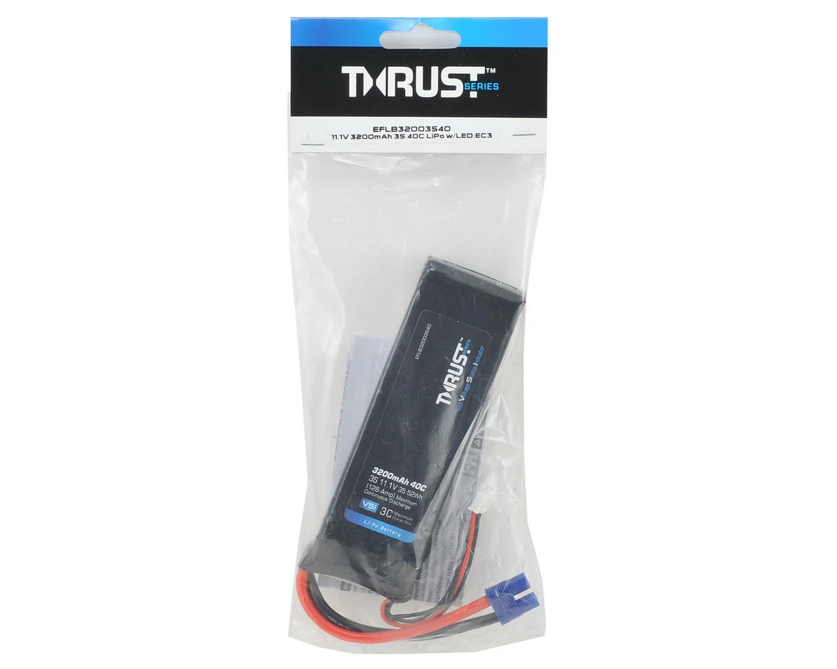 E-flite Thrust VSI 3S 40C LiPo Battery (11.1V/3200mAh) w/EC3 Connector 2 E-flite Thrust VSI 3S 40C LiPo Battery (11.1V/3200mAh) w/EC3 Connector - Image 2