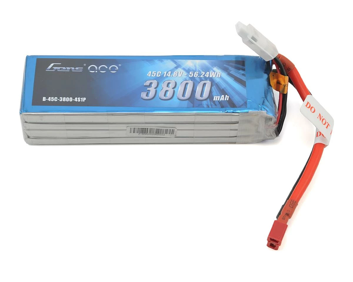 Gens Ace 4s LiPo Battery 45C (14.8V/3800mAh) w/T-Style Connector 1 Gens Ace 4s LiPo Battery 45C (14.8V/3800mAh) w/T-Style Connector