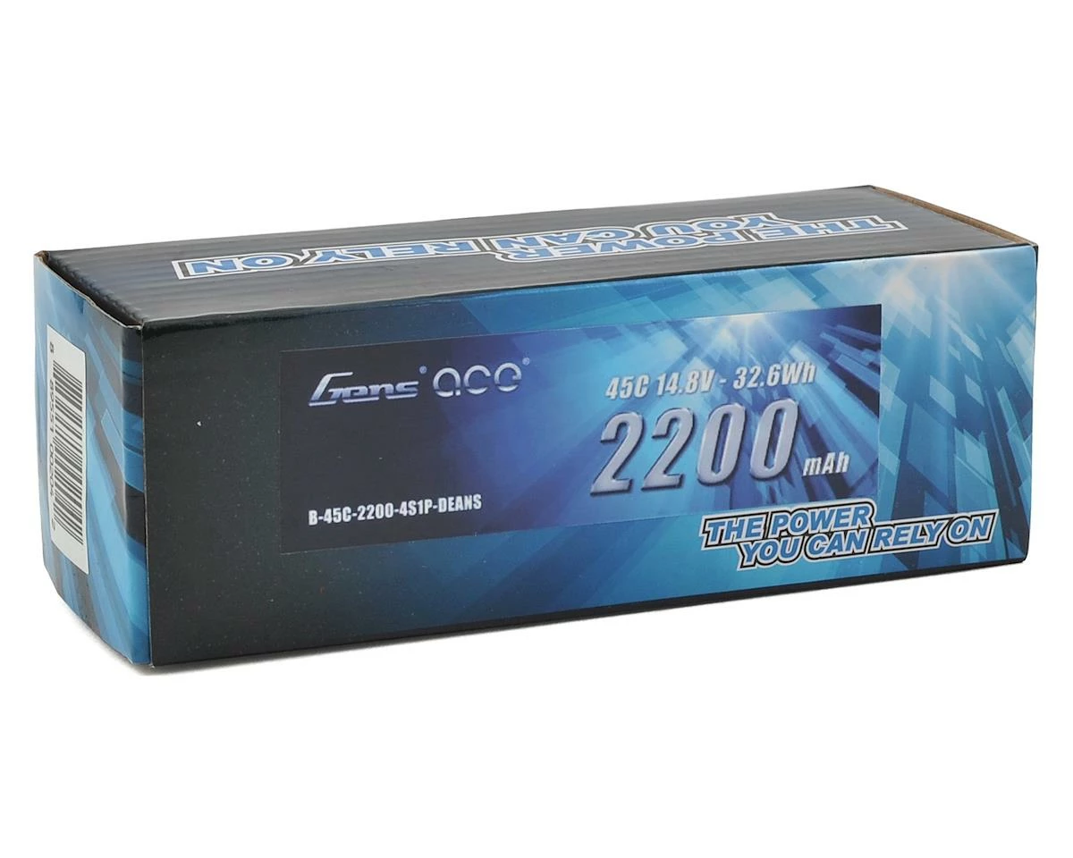 Gens Ace 4S LiPo Battery 45C (14.8V/2200mAh) w/T-Style Connector 2 Gens Ace 4S LiPo Battery 45C (14.8V/2200mAh) w/T-Style Connector - Image 2