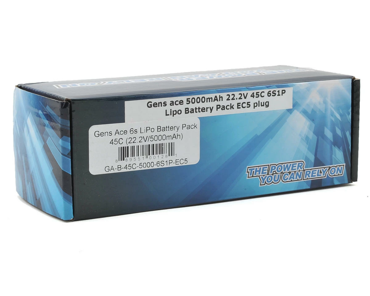 Gens Ace 6s LiPo Battery 45C (22.2V/5000mAh) w/EC5 Connector 2 Gens Ace 6s LiPo Battery 45C (22.2V/5000mAh) w/EC5 Connector - Image 2