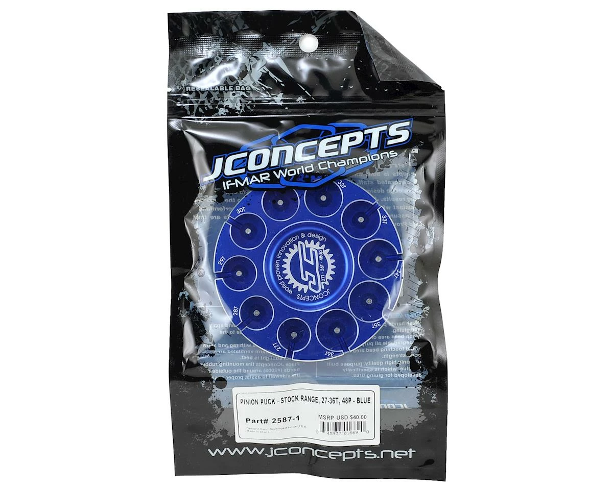 JConcepts Aluminum Pinion Puck Stock Range (Blue) 2 JConcepts Aluminum Pinion Puck Stock Range (Blue) - Image 2