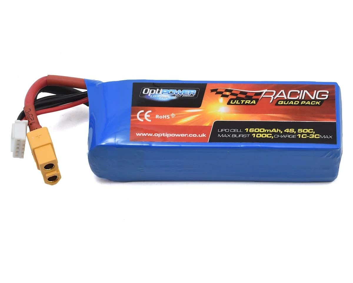 Optipower 4S 50C LiPo Battery (14.8V/1600mAh) w/XT-60 Connector 1 Optipower 4S 50C LiPo Battery (14.8V/1600mAh) w/XT-60 Connector