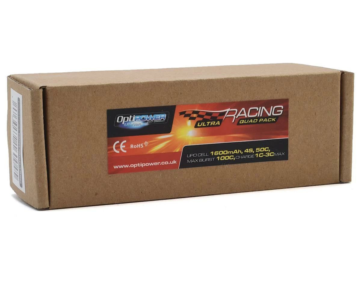 Optipower 4S 50C LiPo Battery (14.8V/1600mAh) w/XT-60 Connector 2 Optipower 4S 50C LiPo Battery (14.8V/1600mAh) w/XT-60 Connector - Image 2
