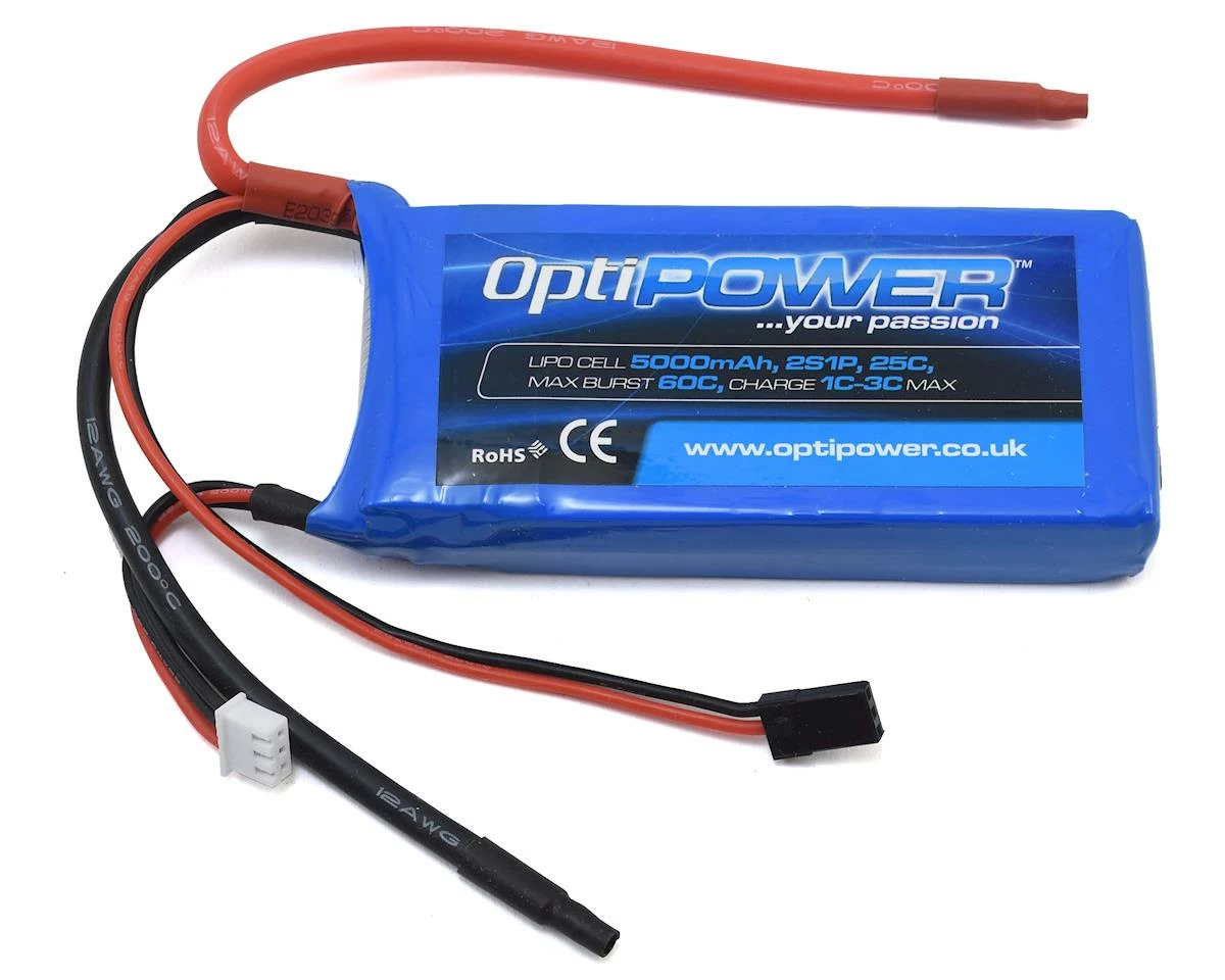 Optipower 2S 25C LiPo Receiver Battery (7.4V/5000mAh) 1 Optipower 2S 25C LiPo Receiver Battery (7.4V/5000mAh)