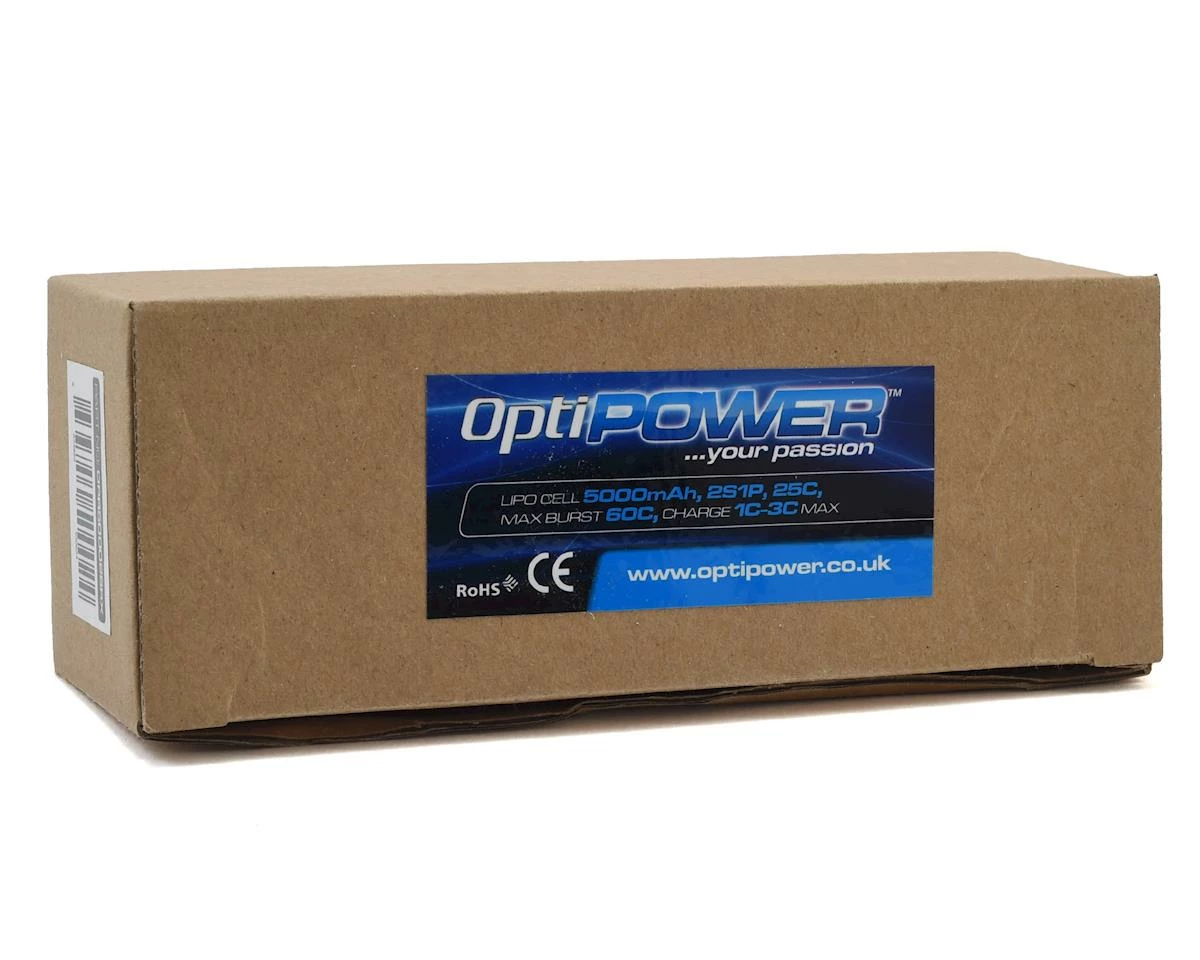 Optipower 2S 25C LiPo Receiver Battery (7.4V/5000mAh) 2 Optipower 2S 25C LiPo Receiver Battery (7.4V/5000mAh) - Image 2
