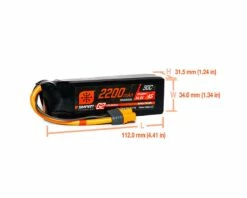 Spektrum RC 4S Smart G2 LiPo 30C Battery Pack w/IC3 Connector (14.8V/2200mAh) -Drones Sales Store spmx224s30 2
