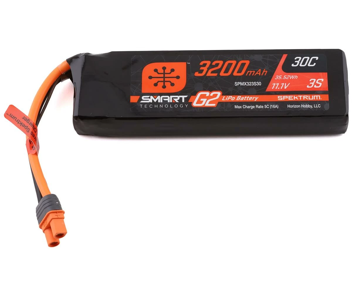 Spektrum RC 3S Smart G2 LiPo 30C Battery Pack (11.1V/3200mAh) w/IC3 Connector 1 Spektrum RC 3S Smart G2 LiPo 30C Battery Pack (11.1V/3200mAh) w/IC3 Connector