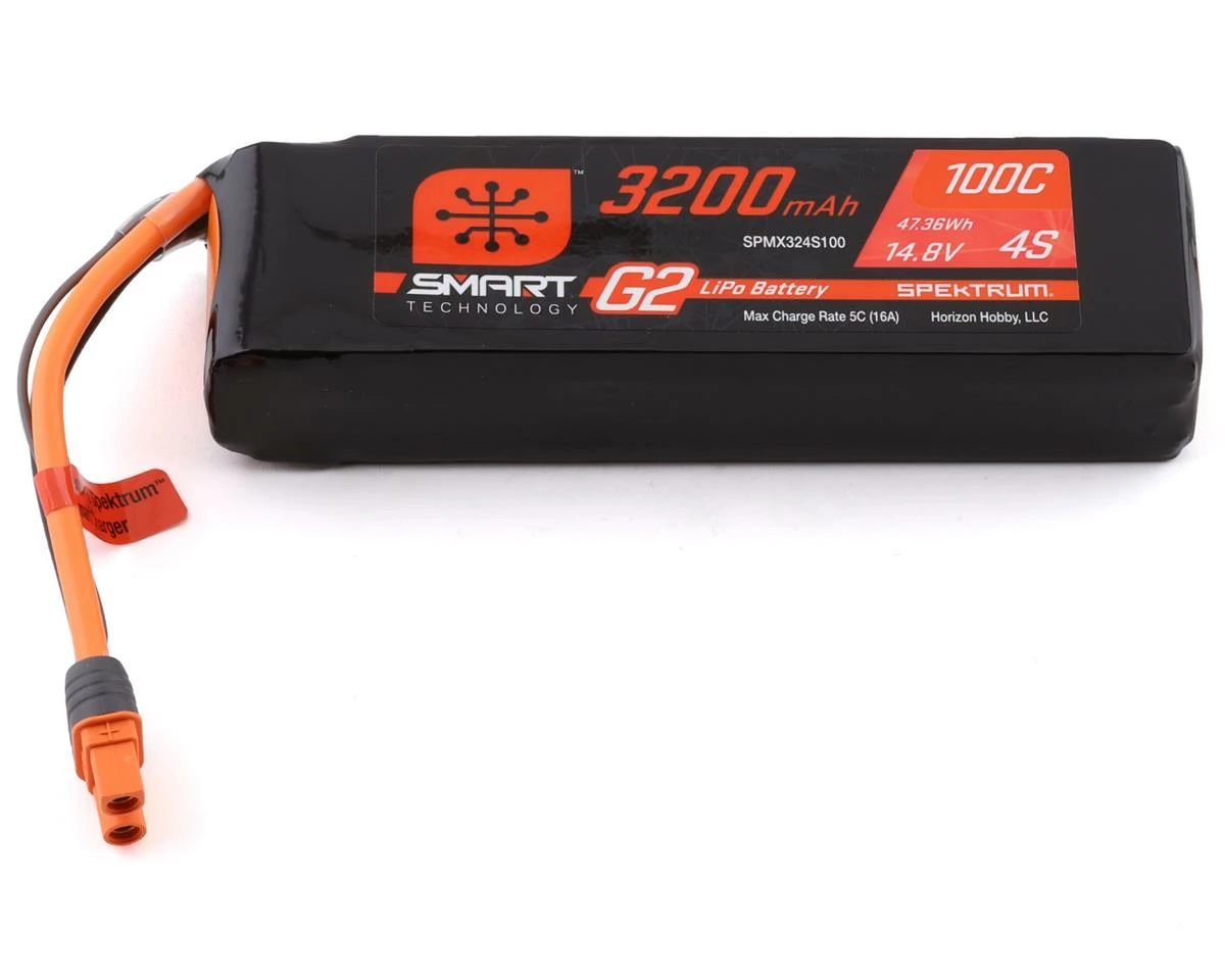 Spektrum RC 4S Smart G2 LiPo 100c Battery Pack (14.8V/3200mAh) w/IC3 Connector 1 Spektrum RC 4S Smart G2 LiPo 100c Battery Pack (14.8V/3200mAh) w/IC3 Connector