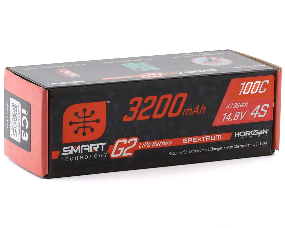 Spektrum RC 4S Smart G2 LiPo 100c Battery Pack (14.8V/3200mAh) w/IC3 Connector 2 Spektrum RC 4S Smart G2 LiPo 100c Battery Pack (14.8V/3200mAh) w/IC3 Connector - Image 2