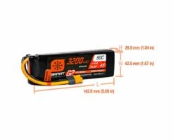 Spektrum RC 4S Smart G2 LiPo 50C Battery Pack (14.8V/3200mAh) w/IC3 Connector -Drones Sales Store spmx324s50 2