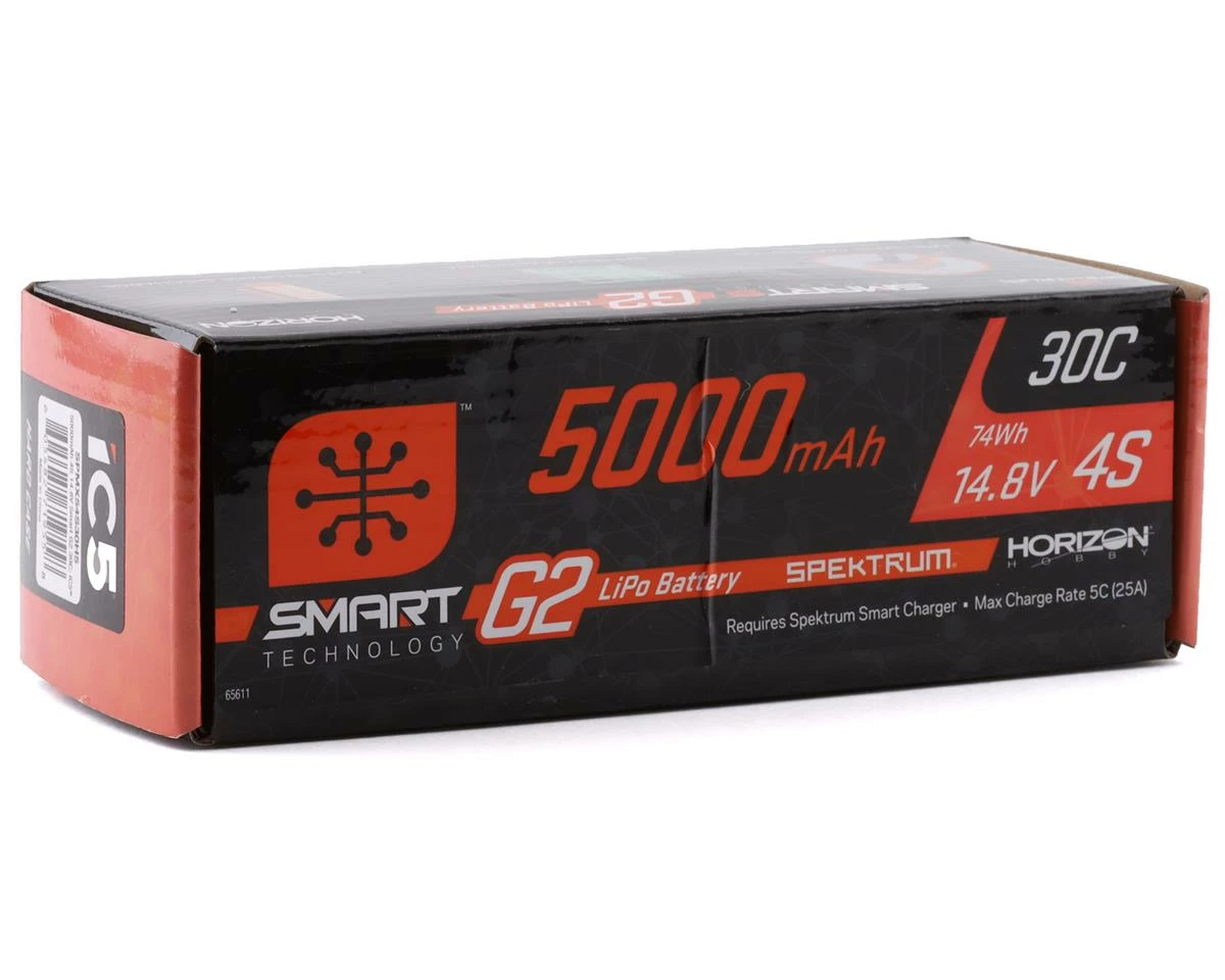 Spektrum RC 4S Smart G2 LiPo 30C Battery Pack w/IC5 Connector (14.8V/5000mAh) 2 Spektrum RC 4S Smart G2 LiPo 30C Battery Pack w/IC5 Connector (14.8V/5000mAh) - Image 2